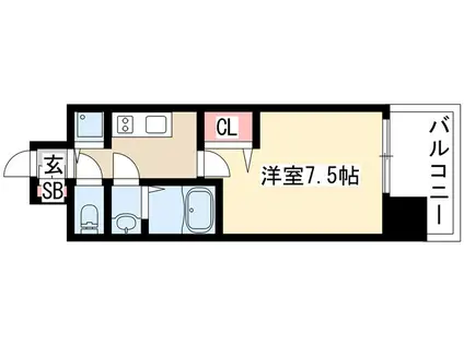 プレサンス大須観音(1K/13階)の間取り写真