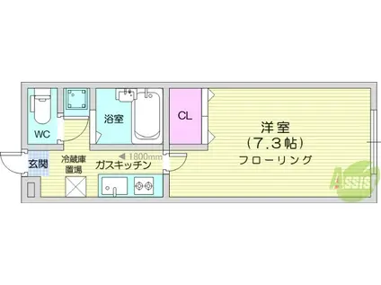 アルクラーラみずほ台(1K/1階)の間取り写真
