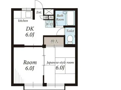 サンフラット(2DK/3階)の間取り写真