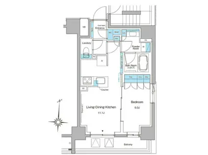 ブラウ菊川プレイス(1LDK/9階)の間取り写真
