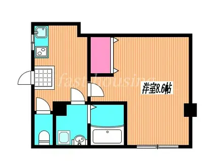 ジブリィ三鷹(1K/1階)の間取り写真