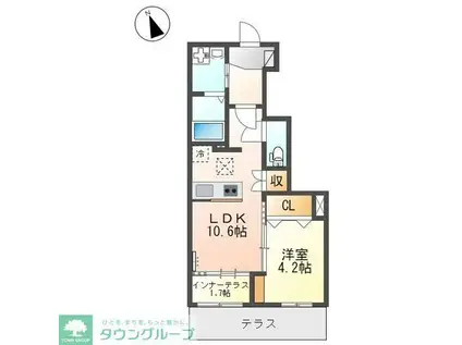 プルミエールみずき(1LDK/1階)の間取り写真