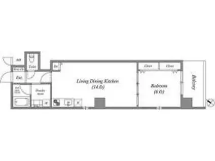 BROAD阿倍野阪南町RESIDENCE(1LDK/6階)の間取り写真