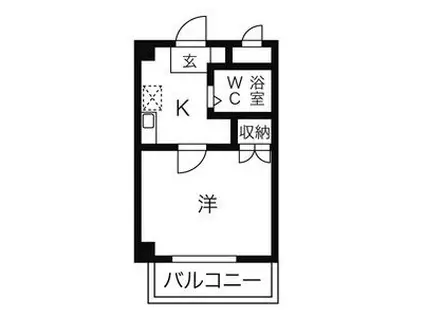 ルミエール豊国(1K/3階)の間取り写真