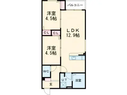 CS名塚(2LDK/1階)の間取り写真