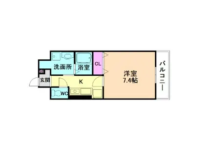 ウェルフォート鶴見(1K/1階)の間取り写真