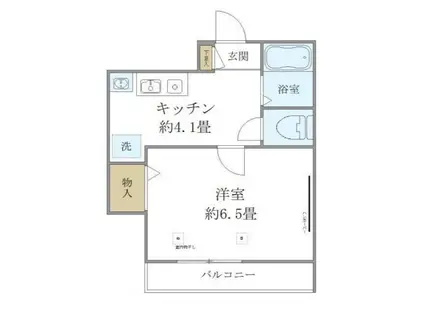 ヴィルクレールII(1K/2階)の間取り写真