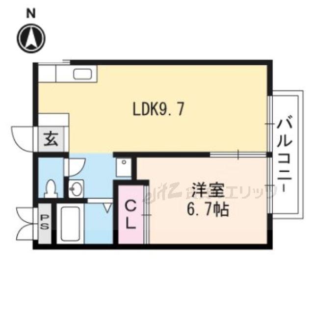 松下ハイツ(1LDK/2階)の間取り写真