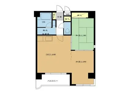 プロシード本通(2LDK/9階)の間取り写真