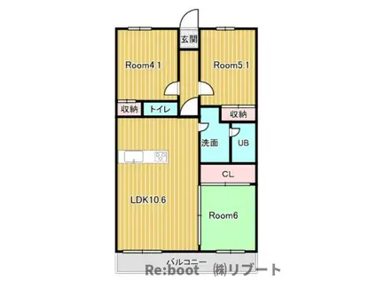 グリーンパーク船橋(3LDK/10階)の間取り写真