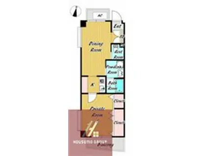 アヴィタシヨン曽根(1DK/3階)の間取り写真