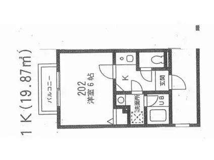 ＪＲ南武線 西府駅 徒歩7分 3階建 築24年(1K/2階)の間取り写真
