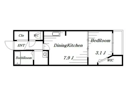 セミカ千葉寺(1DK/2階)の間取り写真