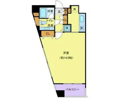 シンシア新中野(1K/9階)の間取り写真