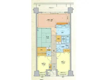 テイスティーリッツ長岡川崎(3LDK/5階)の間取り写真