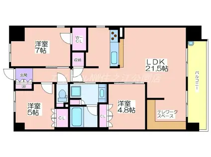 大阪ベイレジデンス(3LDK/12階)の間取り写真