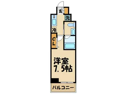 プラウドフラット仙川(1K/3階)の間取り写真