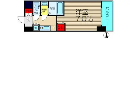 プロシード大阪NB3(1K/8階)の間取り写真