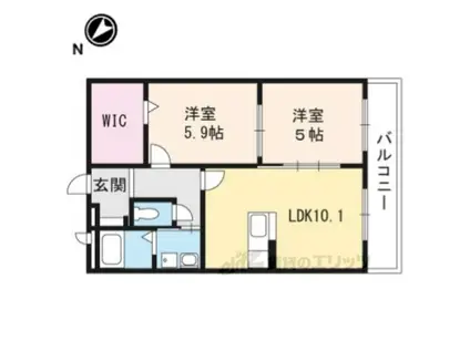 ベルフール(2LDK/3階)の間取り写真