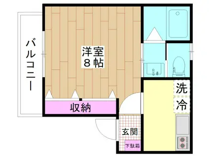 カスケード(1K/3階)の間取り写真