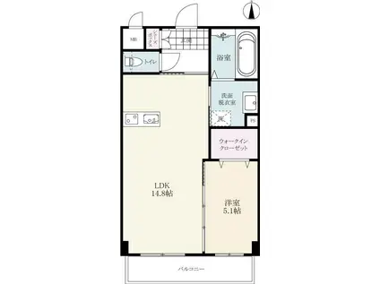 アコール鍋島(1LDK/3階)の間取り写真