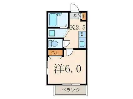 N.Hハイツ(1K/1階)の間取り写真