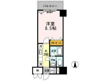 ひびき錦糸町門田ビル(1K/4階)の間取り写真