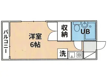 メゾンドリビエール(ワンルーム/2階)の間取り写真
