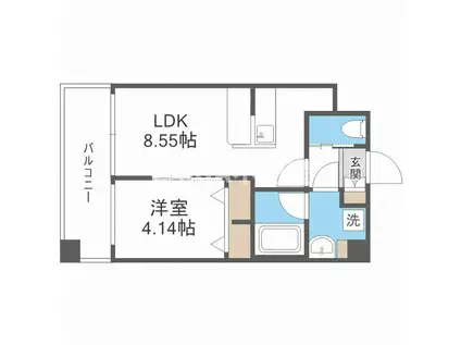 プレジオ城北(1LDK/5階)の間取り写真