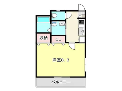 エクセレント新地(1K/2階)の間取り写真