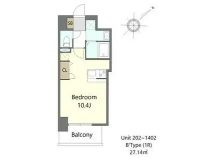 S-RESIDENCE堺ALTKLAS(ワンルーム/5階)の間取り写真