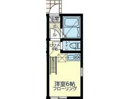 ユナイト根岸テオドールの杜(ワンルーム/1階)の間取り写真