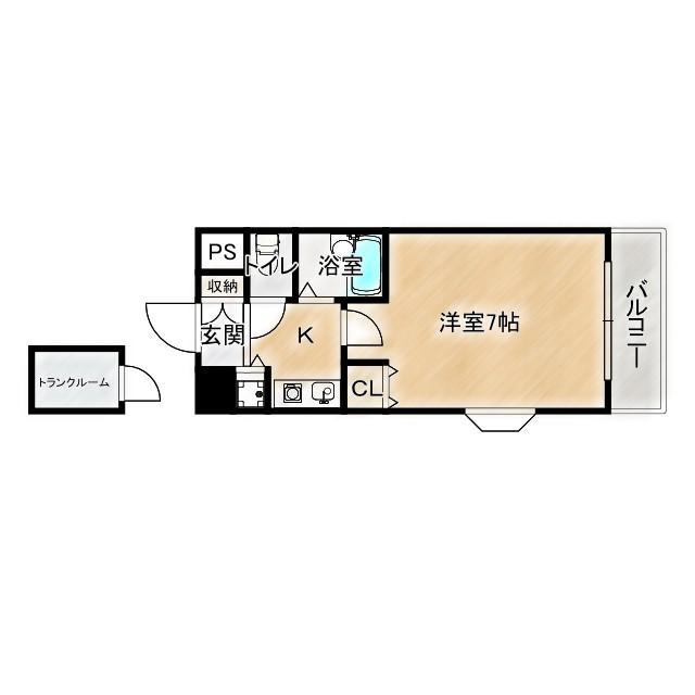 エンブレム都島(1K/7階)の間取り写真