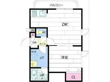 パラディーゾ412(1LDK/2階)の間取り写真