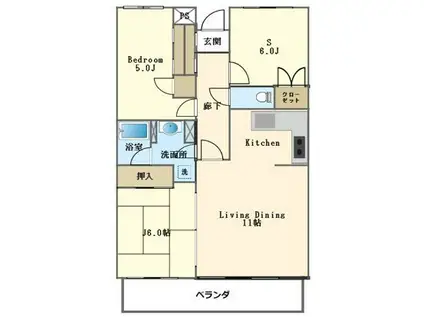 ジョイプラザ平井(2SLDK/4階)の間取り写真