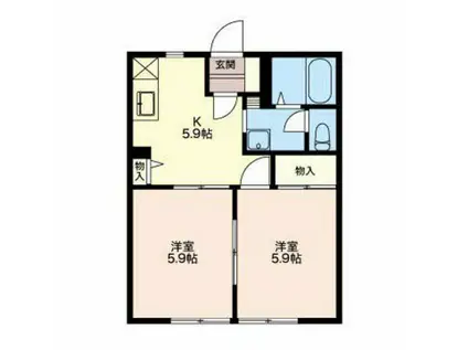 フレグランスC(2K/1階)の間取り写真