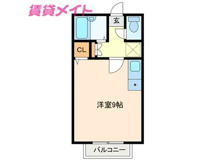 アボイデッドVI(ワンルーム/2階)の間取り写真