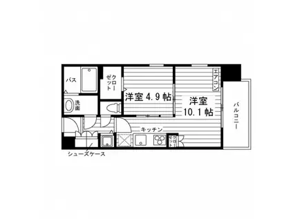 らうらうじ湘南台(1LDK/6階)の間取り写真