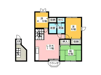 グラン.ビレッジ A(3LDK/2階)の間取り写真