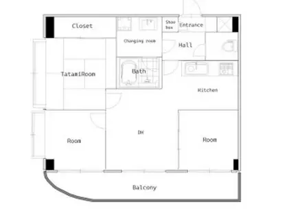 グリーンガーデンⅠ(2LDK/1階)の間取り写真