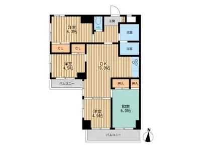 アビタシオンクレール(4DK/3階)の間取り写真