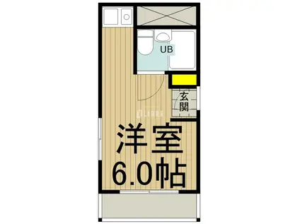 ＪＲ中央線 国立駅 徒歩14分 3階建 築35年(ワンルーム/2階)の間取り写真