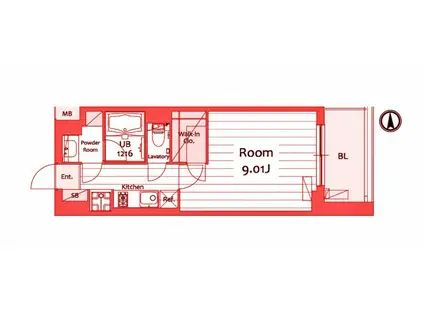 LA FONZ(1K/4階)の間取り写真