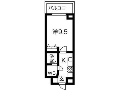 岩塚テラス(1K/2階)の間取り写真