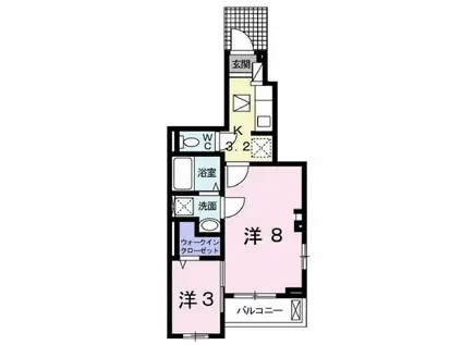 アーデント(2K/1階)の間取り写真