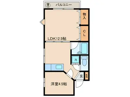 マンションNEXT(1LDK/2階)の間取り写真