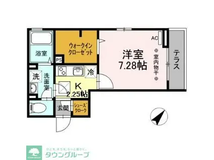 サンハイムS(1K/1階)の間取り写真