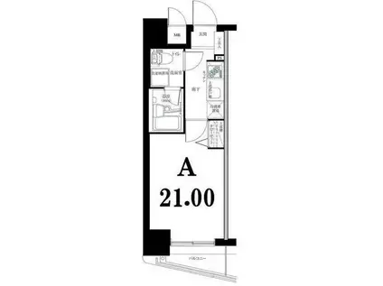 グリアス横浜・ウエストフォルム弐番館(1K/2階)の間取り写真