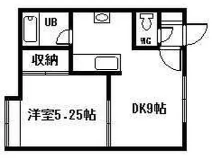 アルペジオI(1DK/2階)の間取り写真