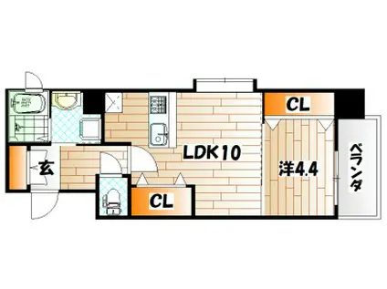 アルゴヴィラージュ工大前(1LDK/8階)の間取り写真